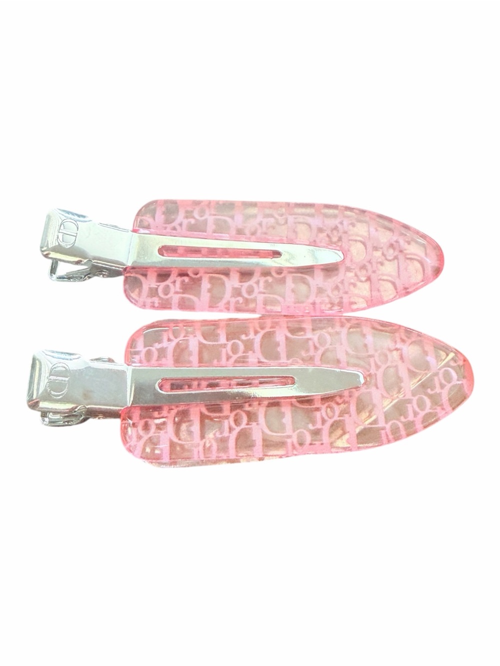 Dior Beauty Pink Oblique Monogram Hair Clips Set of 2 New W/ Original Packaging